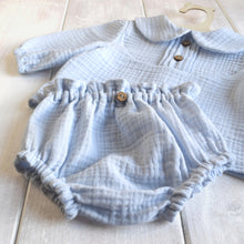 Carica l&#39;immagine nel visualizzatore di Gallery, COMPLETINO IN MUSSOLA - AZZURRO
