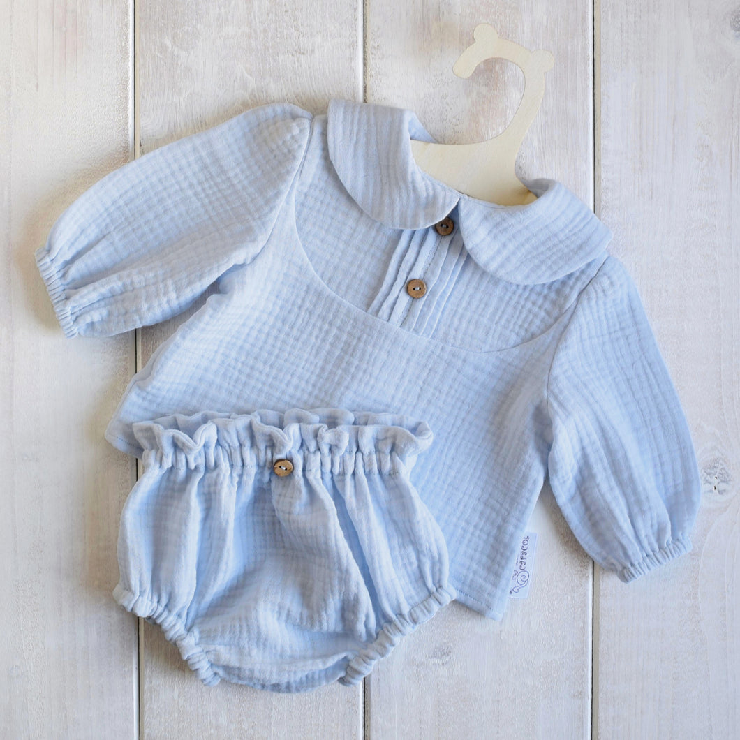 COMPLETINO IN MUSSOLA - AZZURRO